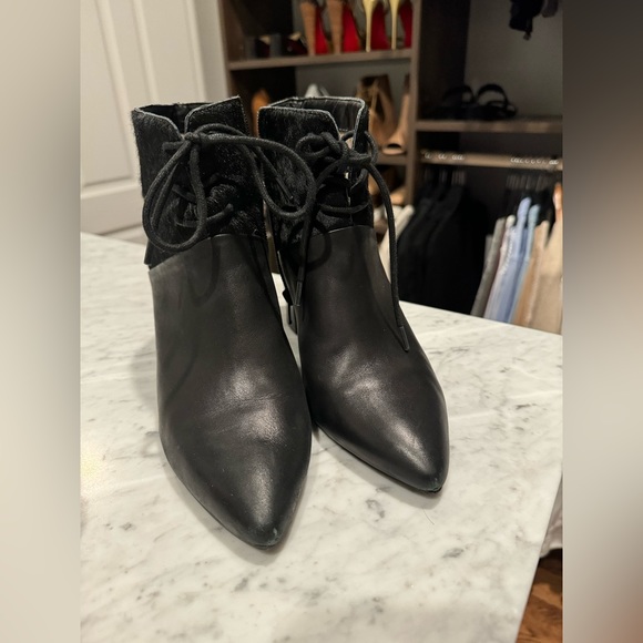 Hair on hide black booties - Picture 2 of 5